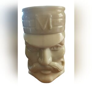 Vintage 80’s Avon Face Mug “Casey at the Bat” White Milk Glass/Custard Glass